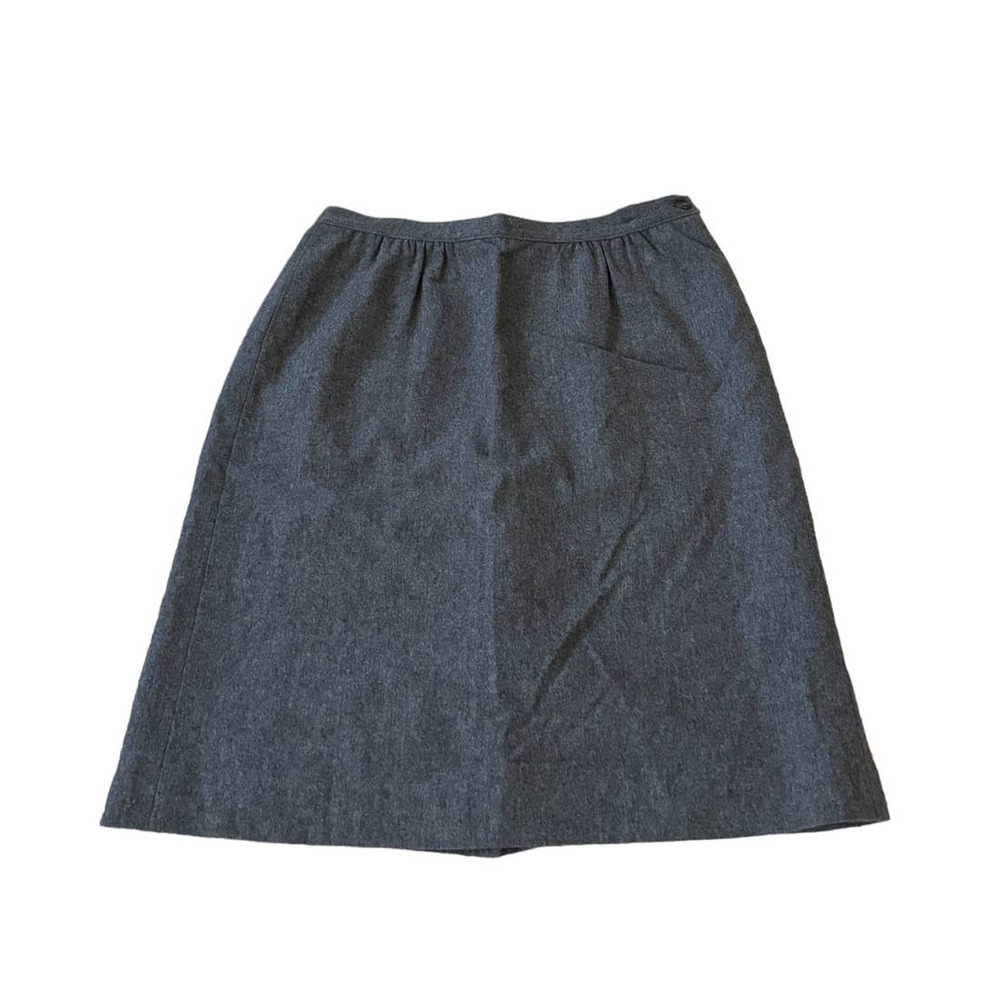 Pendleton Vintage‎ Skirt Womens 14 Gray Wool Midi Pockets Side Button Lined